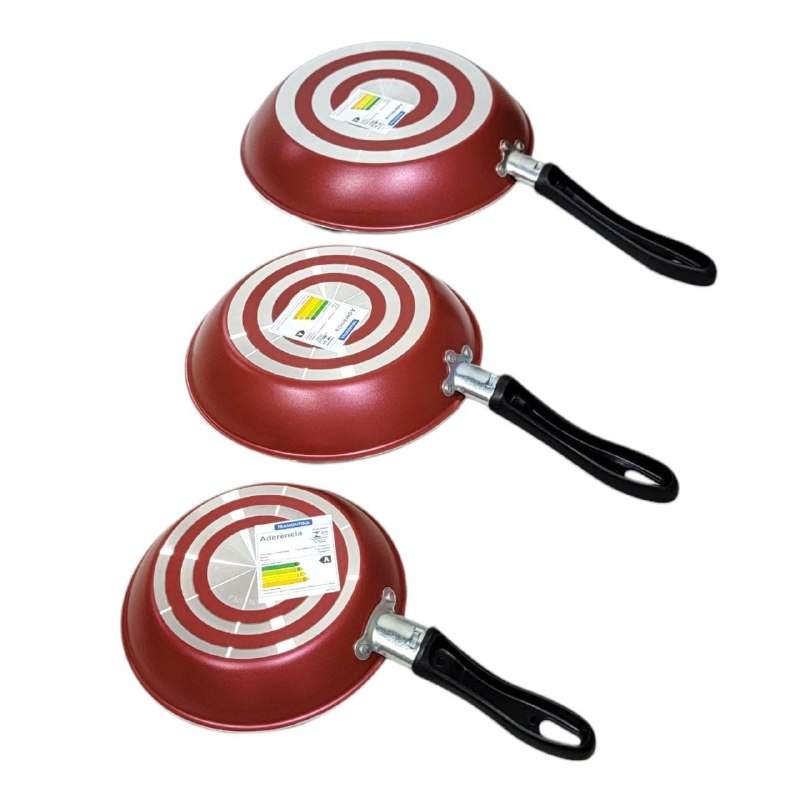 JUEGO DE SARTENES ANTIADHERENTES DE ALUMINIO DE 3PCS STARFLON TRAMONTINA 16CM, 20CM, 24CM