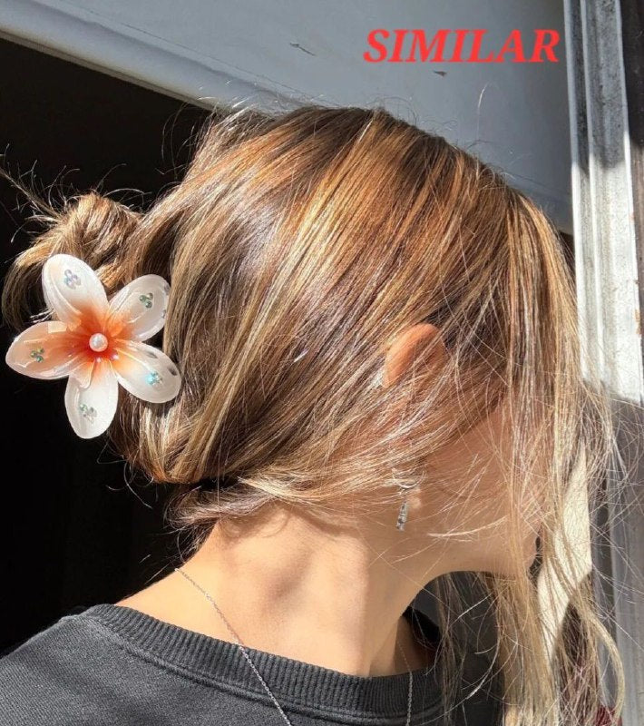 GANCHO PARA EL CABELLO DE PINZA DE FLOR HAWAIANA, PINZAS DE SUJECION FUERTE, ACCESORIO PARA EL CABELLO 9CM, PAQUETE 12UND