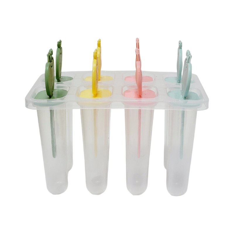 MOLDE DE PLASTICO PARA HACER PALETAS CON FORMAS DE FRUTAS, RESISTENTE Y DURADERO DE 8 ESPACIOS 13X15CM