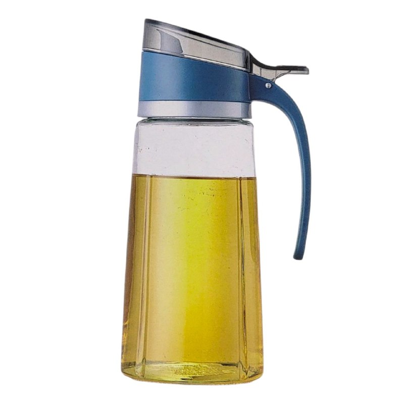 BOTELLA DISPENSADORA DE ACEITE DE VIDRIO CON TAPA Y BOQUILLA SANQIANCHI 628ML