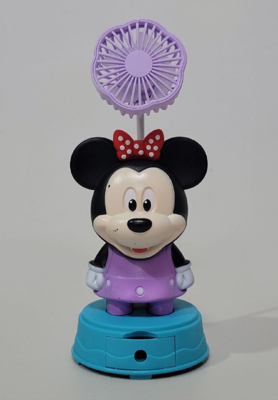 VENTILADOR DE MESA RECARGABLE DE MINNIE MOUSE CON SACAPUNTAS TABLE FAN