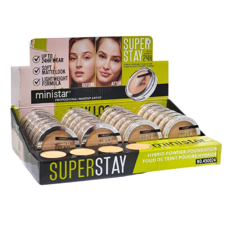 BASE DE MAQUILLAJE EN POLVO HIBRIDA DUPE DE MAYBELLINE, ASPECTO MATE DE LARGA DURACION MINISTAR 8G