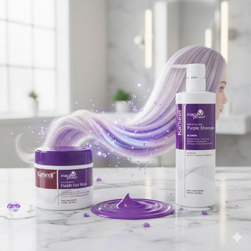 TRATAMIENTO PARA EL CABELLO RUBIO MATIZANTE ALISANTE DE 2 PIEZAS SHAMPOO 500MLX2 KARSEELL