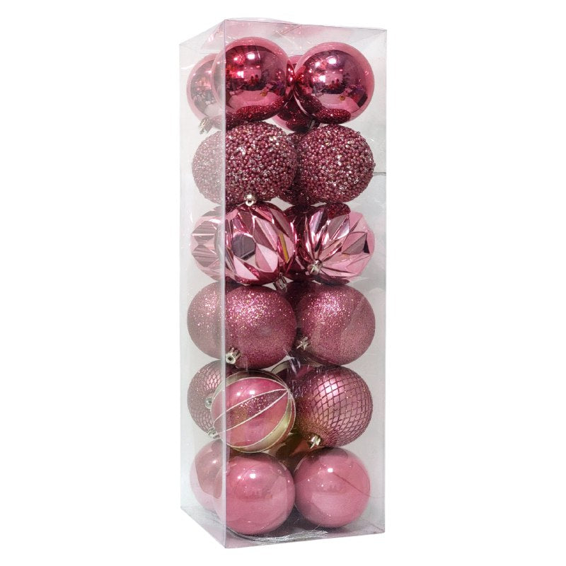 DECORACION ADORNO NAVIDEÑO PAQUETE DE 24 BOLAS DECORATIVAS, 8CM 49X64X49  IDEALES PARA DARLE UN TOQUE UNICO A TU ARBOL DE NAVIDAD