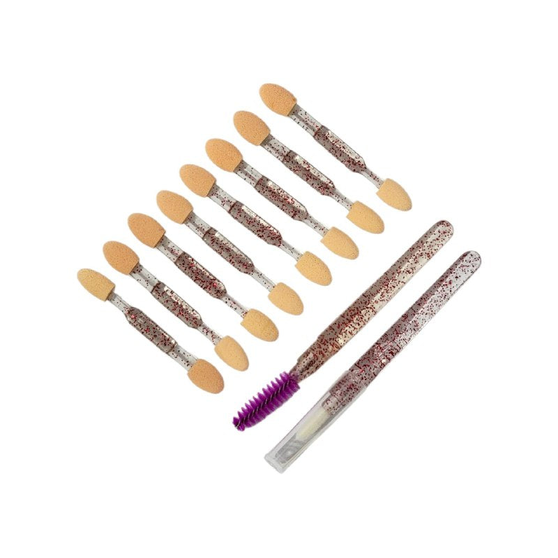 SET DE HERRAMIENTAS PARA OJOS Y CEJAS DE APLICADORES Y CEPILLOS 10PCS STAY BEAUTIFUL