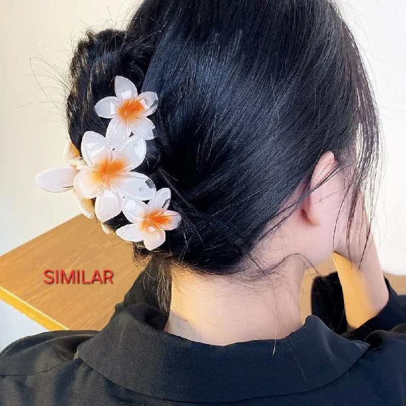 GANCHO PARA EL CABELLO DE 3 FLORES HAWAIANA, PINZAS DE SUJECION FUERTE, ACCESORIO PARA EL CABELLO PAQUETE DE 12UND 8X5CM