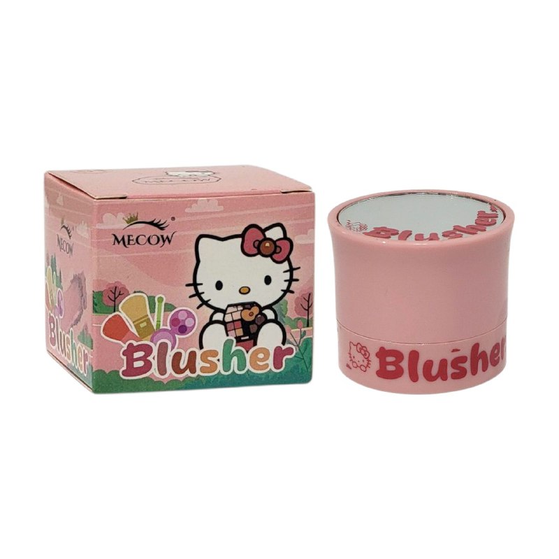 BLUSH DE MAQUILLAJE EN POLVO DE HELLO KITTY MECOW, 4 TONOS