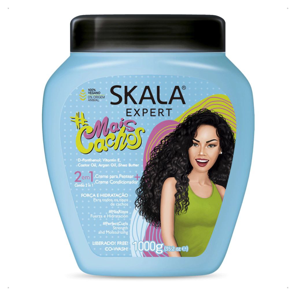 CREMA CAPILAR 2 EN 1 ACONDICIONADOR Y CREMA PARA PEINAR RIZOS SKALA EXPERT 1000G