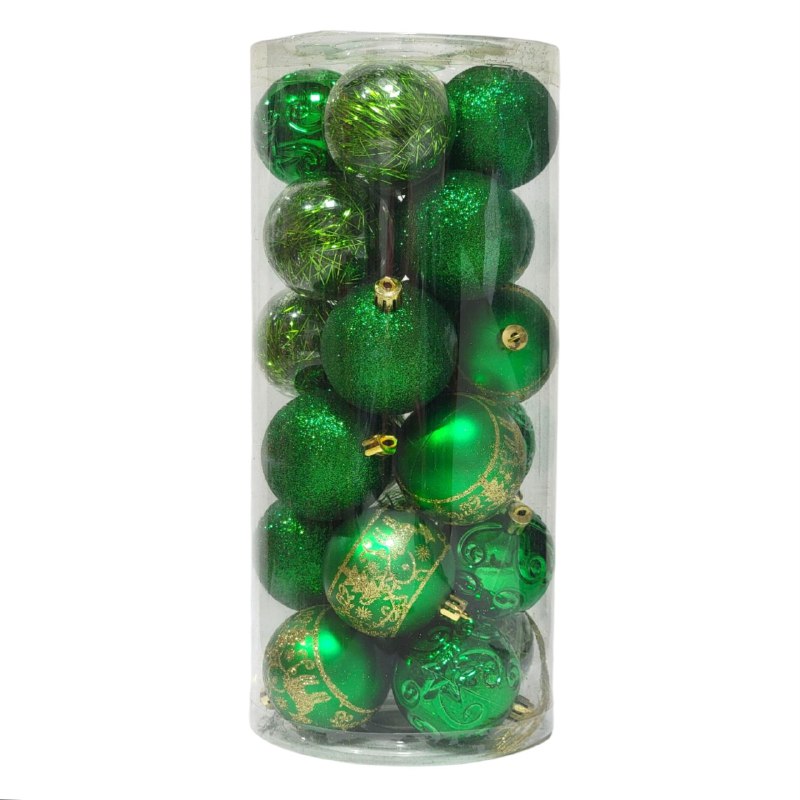 DECORACION ADORNO NAVIDEÑO PAQUETE DE 24 BOLAS DECORATIVAS,6 CM 42X70X64  IDEALES PARA DARLE UN TOQUE UNICO A TU ARBOL DE NAVIDAD