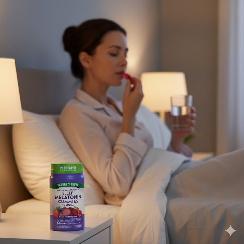 VITAMINAS EN GOMITAS DE MELATONINA PARA DORMIR, MAXIMA POTENCIA, PORTICON 10MG, SABOR NATURAL A BAYAS MIXTAS NATURE S TRUTH 60UND
