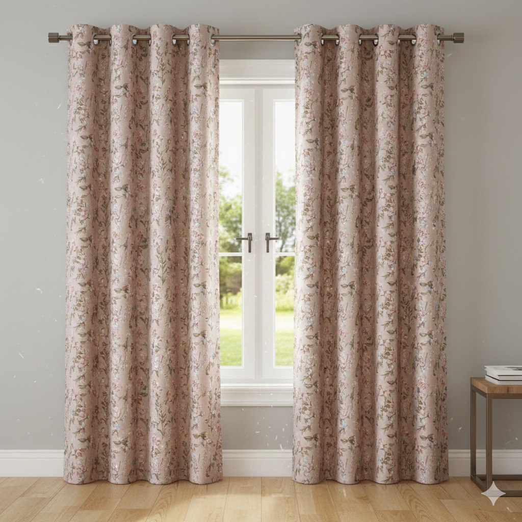 CORTINA PARA VENTANA  CON DISEÑO FLORAL 1 PANEL HOME&YOU 137X228CM