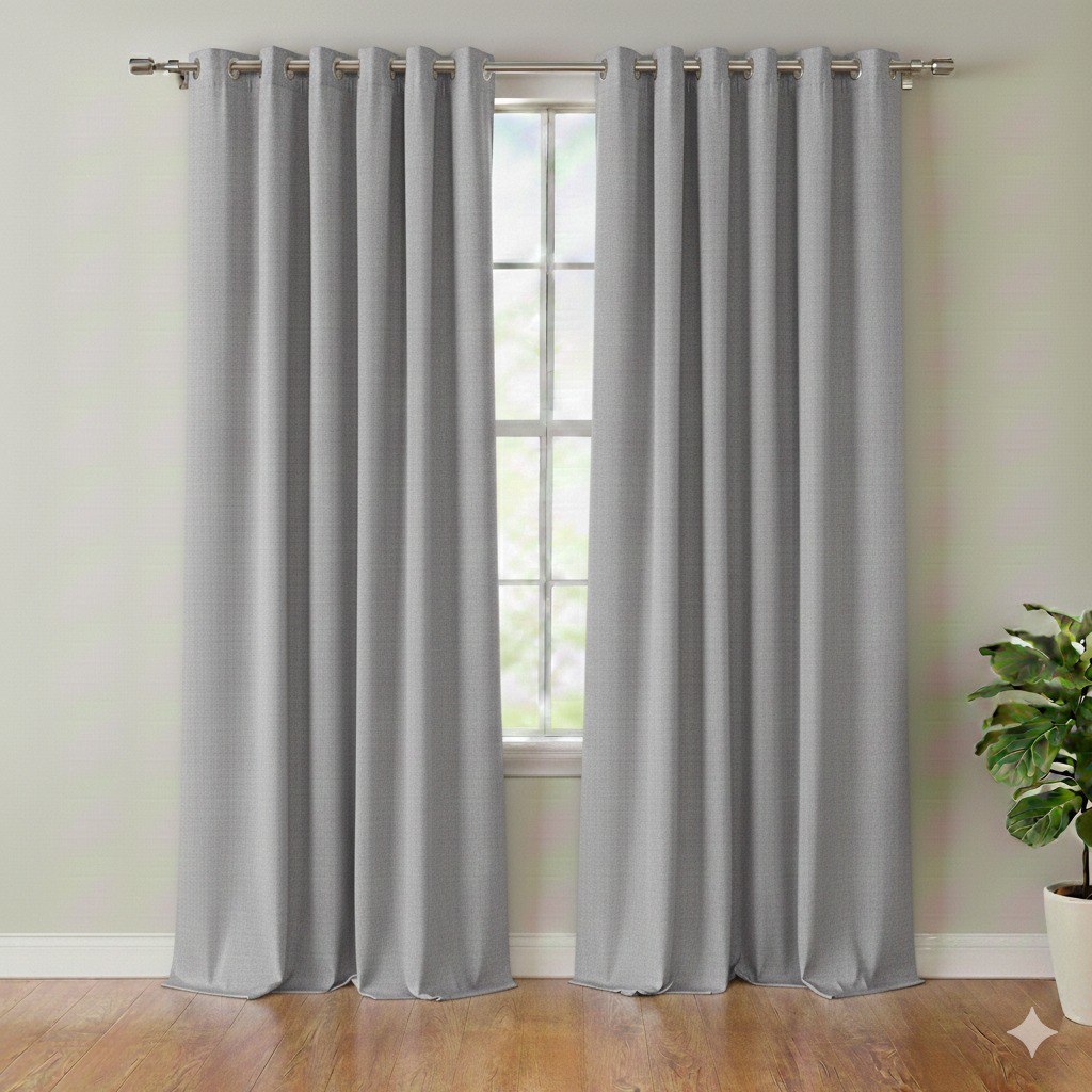 CORTINA BLACKOUT COLOR GRIS OSCURO CON OJALES DE METAL 1 PANEL HPC POLO 132X228CM