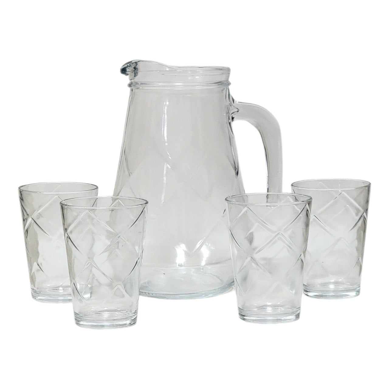 SET DE JARRA Y VASOS DE VIDRIO 5PCS NADIR