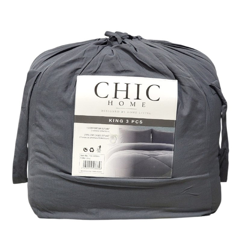JUEGO DE SABANA EDREDÓN KING CHIC HOME 3PCS