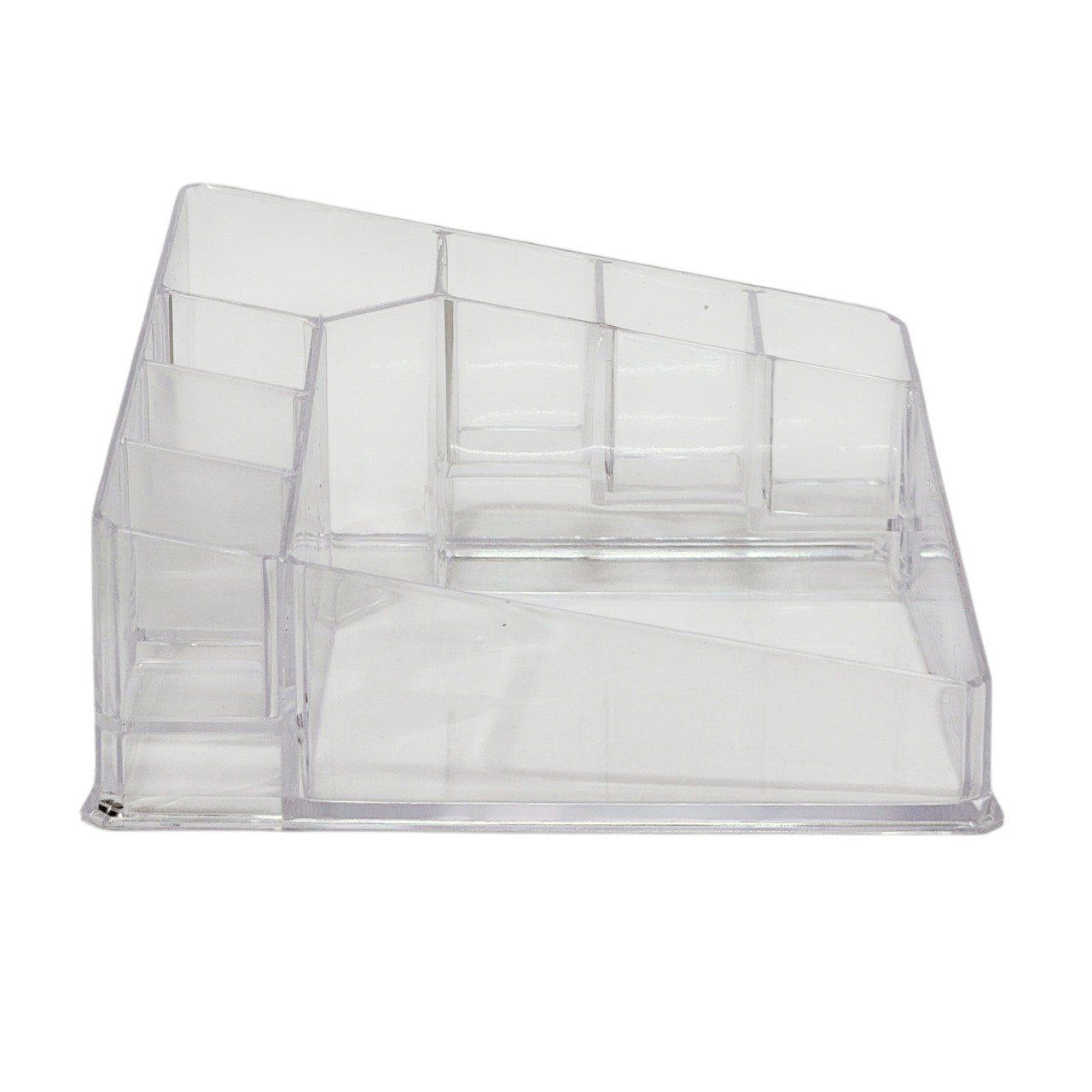 ORGANIZADOR DE MAQUILLAJE TRANSPARENTE 7x14x14CM