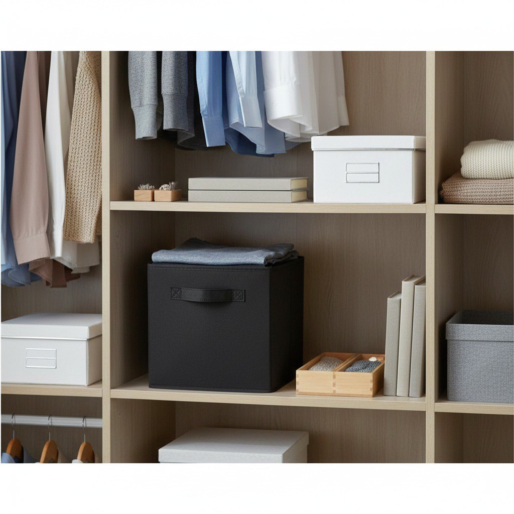 ORGANIZADOR CAJA DE ALMACENAMIENTO PLEGABLE MULTIUSO CLOSET ESSENTIALS 27X26X26CM