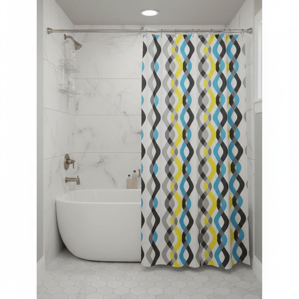 CORTINAS PARA BAÑO DE PEVA PALM SPRINGS HOMES 180X180CM
