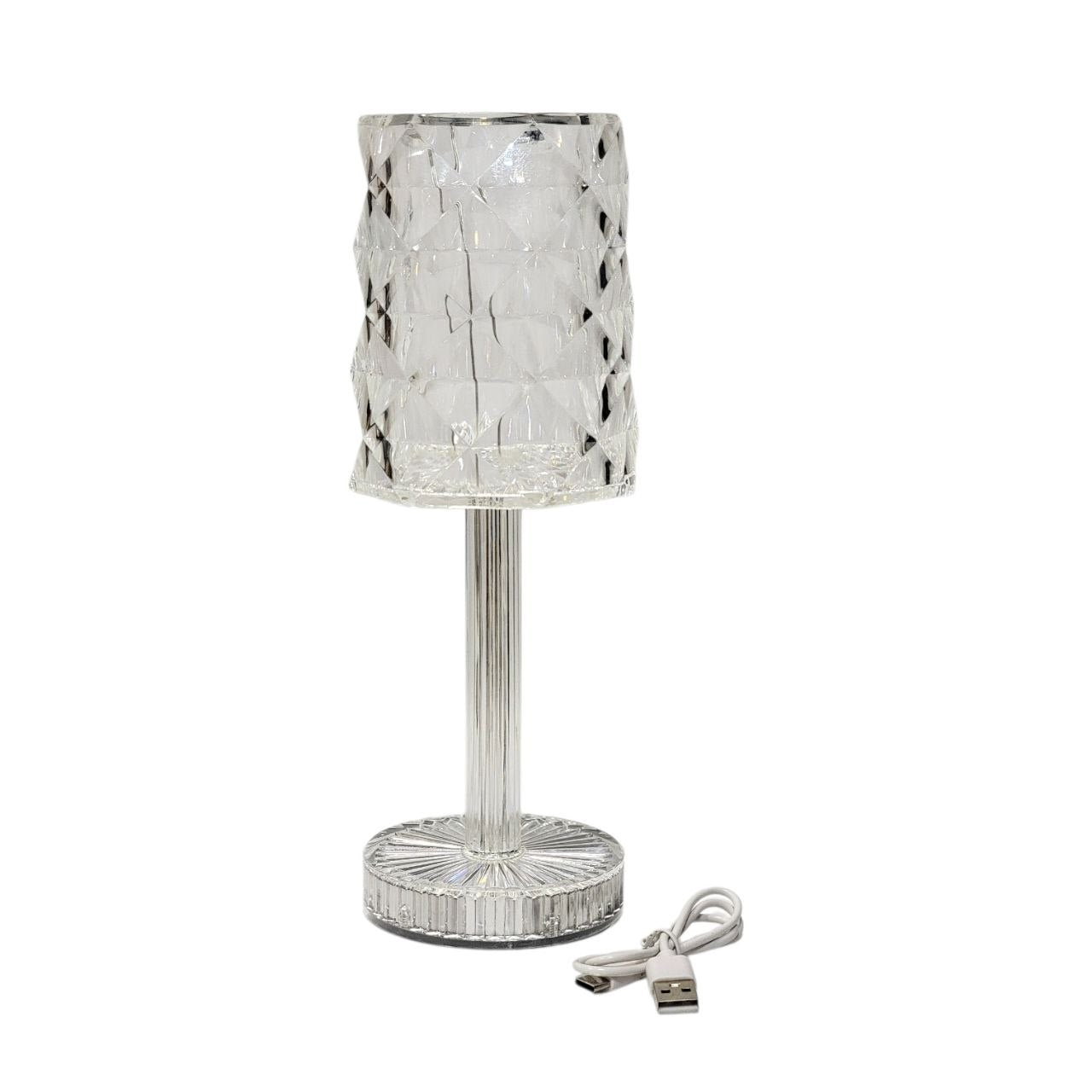 LAMPARA DE MESA INALÁMBRICA CON EFECTO DE CRISTAL POLAR 12X26CM