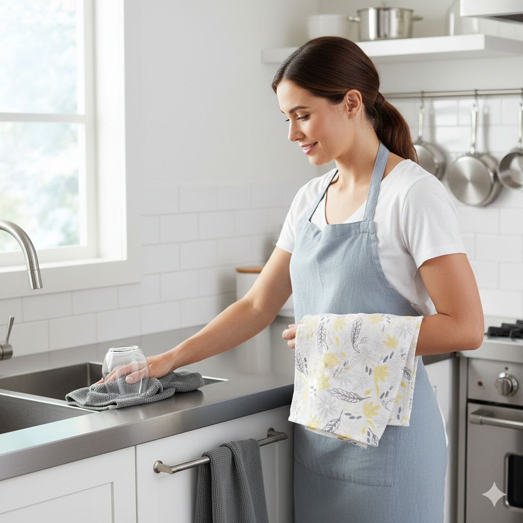 SET DE TOALLAS Y PAÑOS DE COCINA 100% MICROFIBRA 4PCS PERFECT KITCHEN