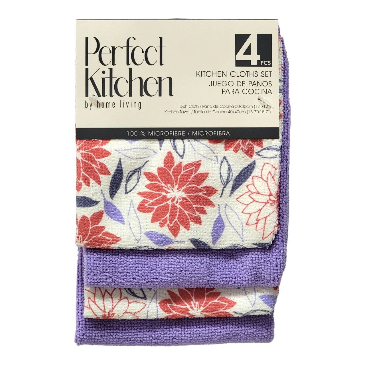 SET DE TOALLAS Y PAÑOS DE COCINA 100% MICROFIBRA 4PCS PERFECT KITCHEN