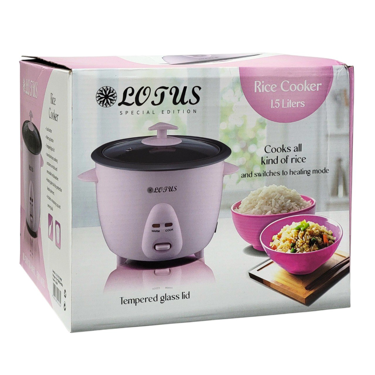 MAQUINA OLLA ARROCERA ANTIADHERENTE LOTUS RICE COOKER DE 1.5L