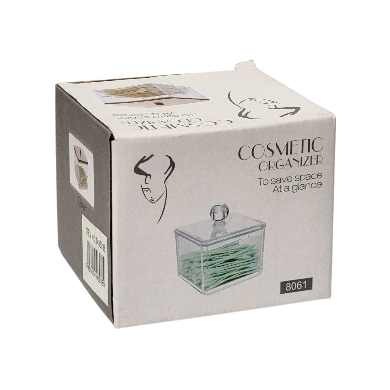 ORGANIZADOR RECIPIENTE COSMÉTICO PARA HISOPOS 8X9.5CM