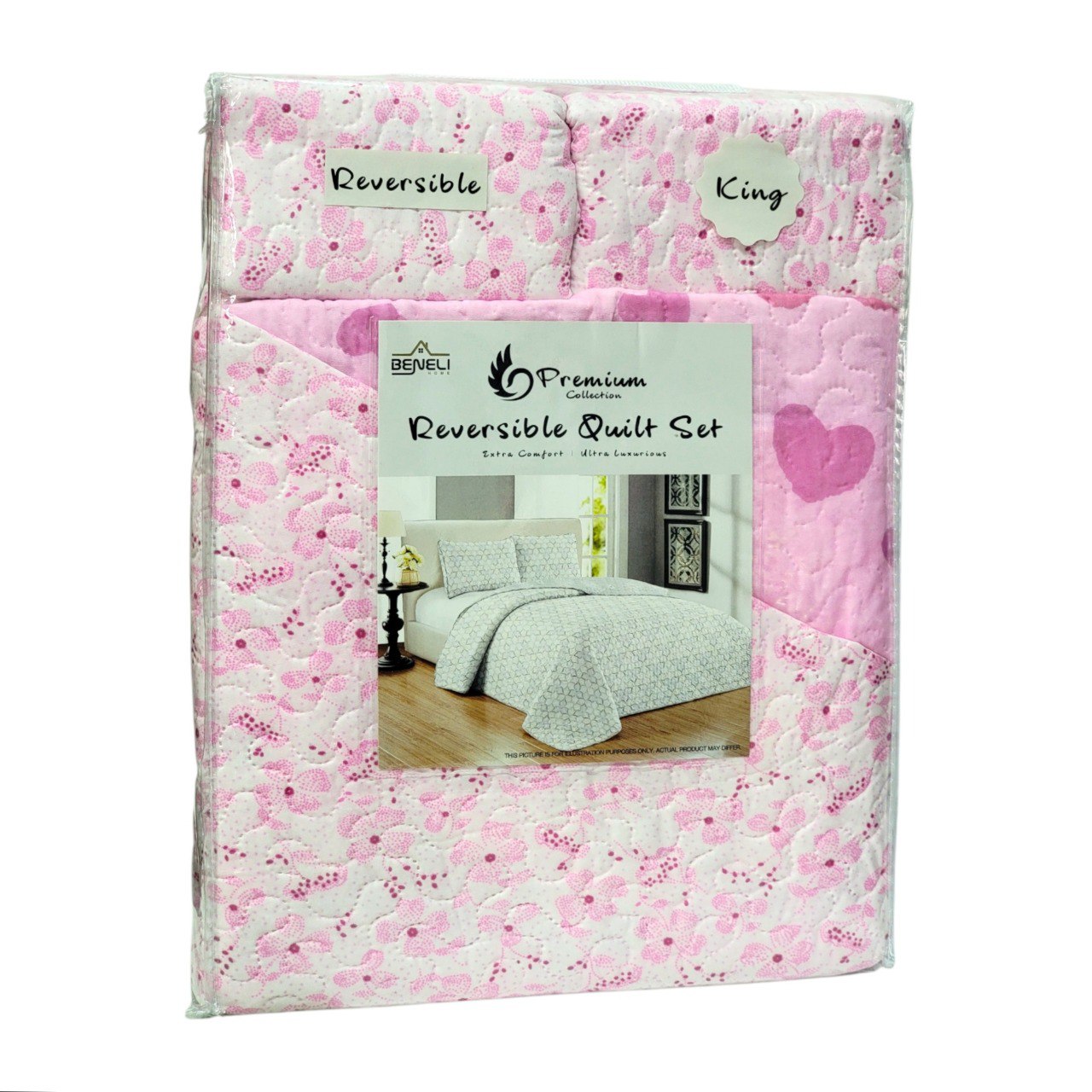 JUEGO DE SABANAS CAMERA TIPO EDREDON REVERSIBLE DE 3 PIEZAS KING BENELI HOME 17 ESTILOS