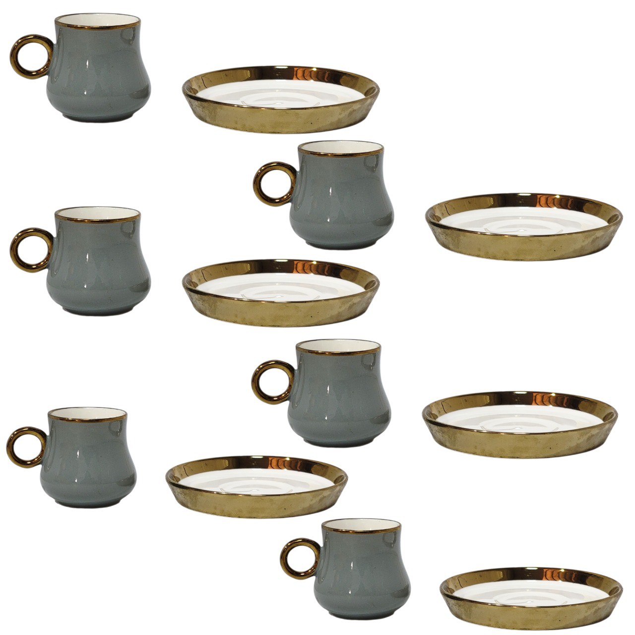 JUEGO DE TAZAS Y PLATOS PARA CAFE O TE DE CERAMICA 12PCS