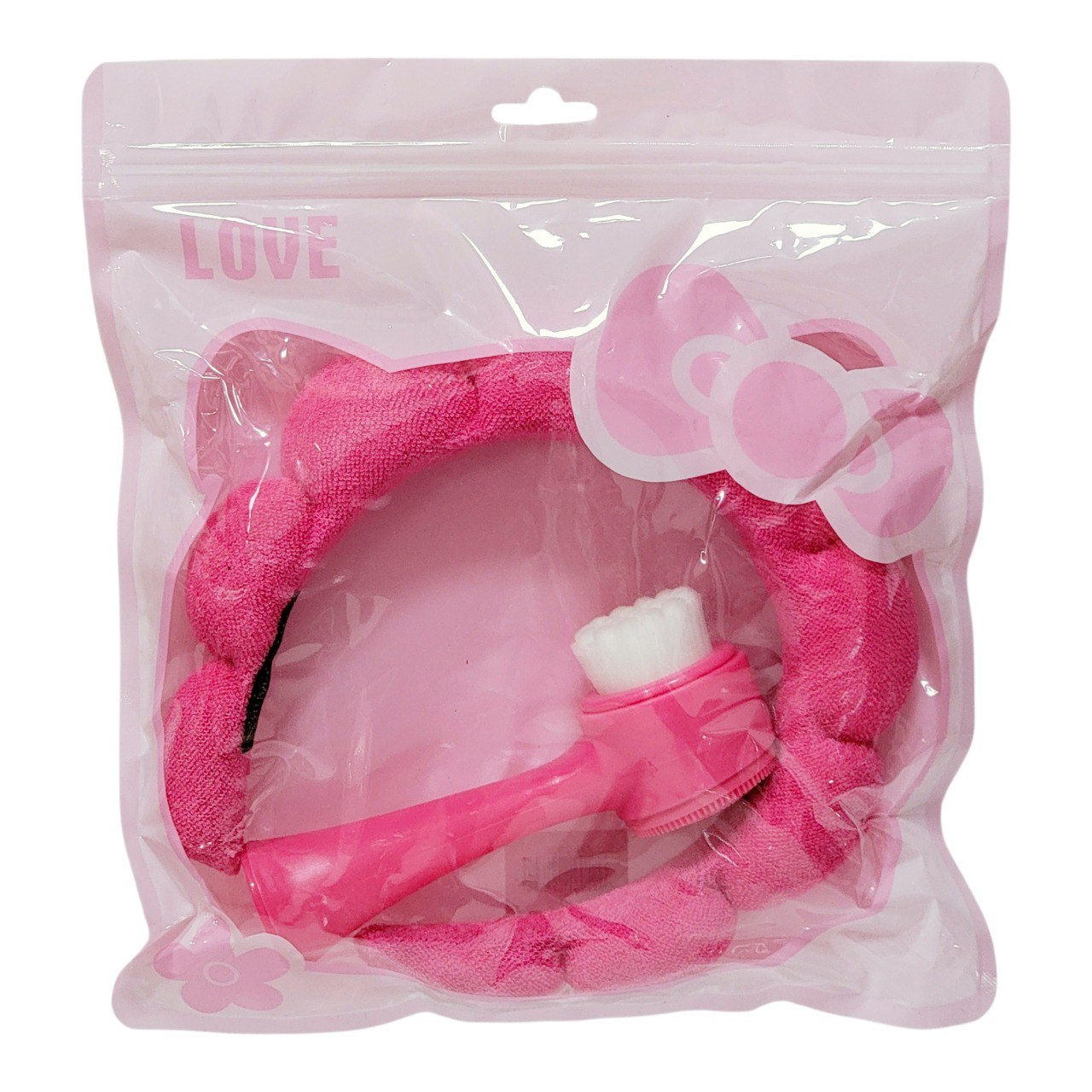 SET DE CUIDADO FACIAL DE 2 PIEZAS, VINCHA Y CEPILLO FACIAL DUAL DE 13CM