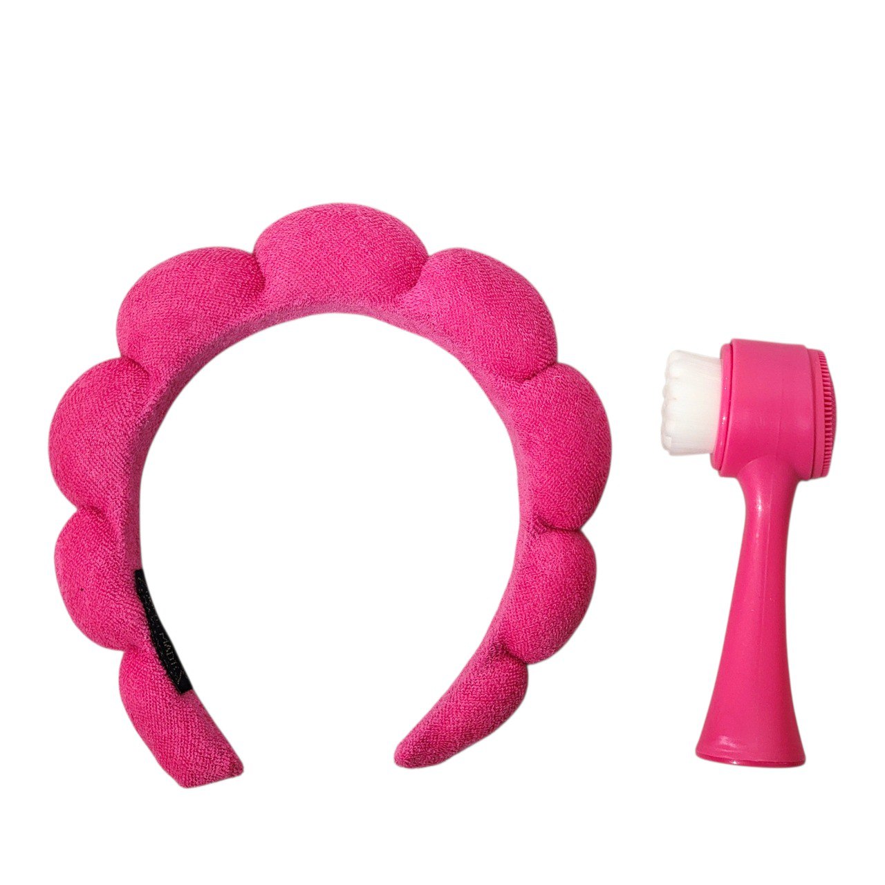 SET DE CUIDADO FACIAL DE 2 PIEZAS, VINCHA Y CEPILLO FACIAL DUAL DE 13CM