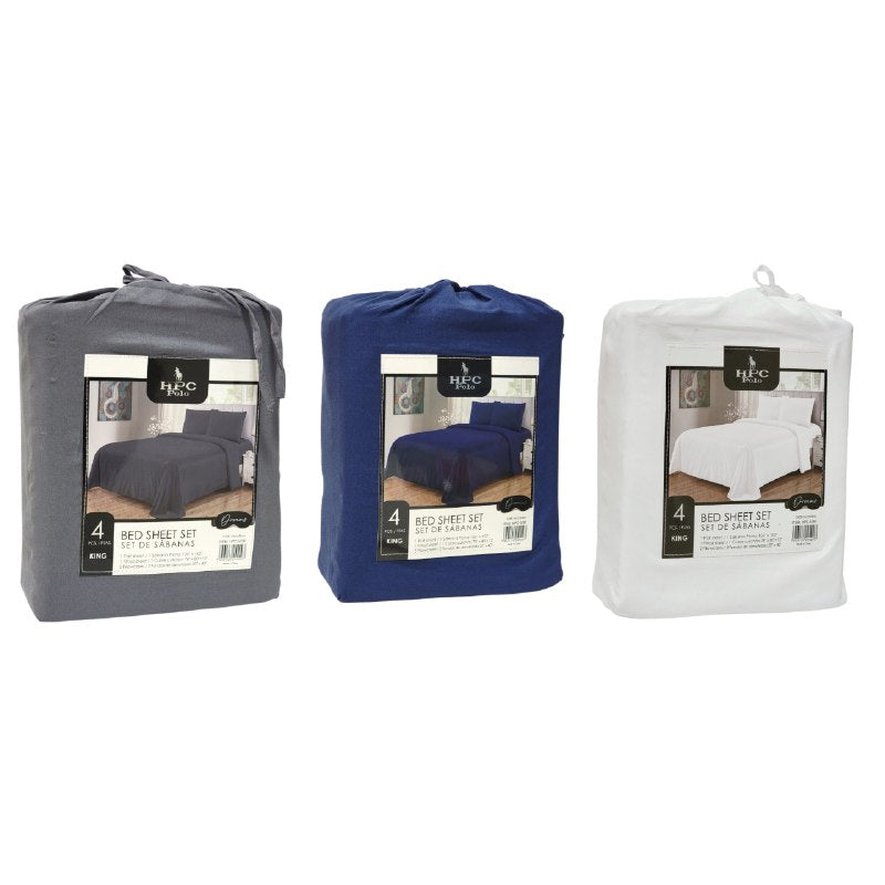 JUEGO DE SABANAS CAMA KING 4PCS HPC POLO