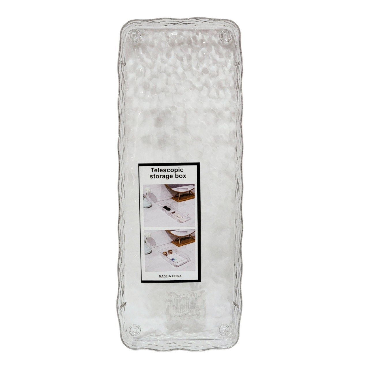 ORGANIZADOR RECIPIENTE DE ALMACENAMIENTO TELESCÓPICA DE TEXTURA DE CRISTAL 12X33CM