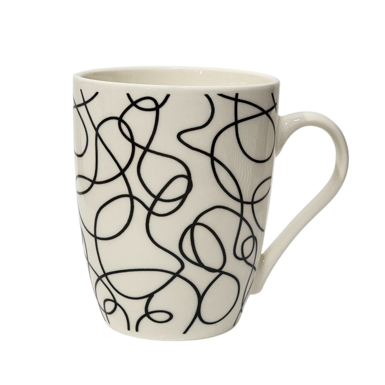 TAZAS MINIMALISTAS EN BLANCO Y NEGRO 11X12CM