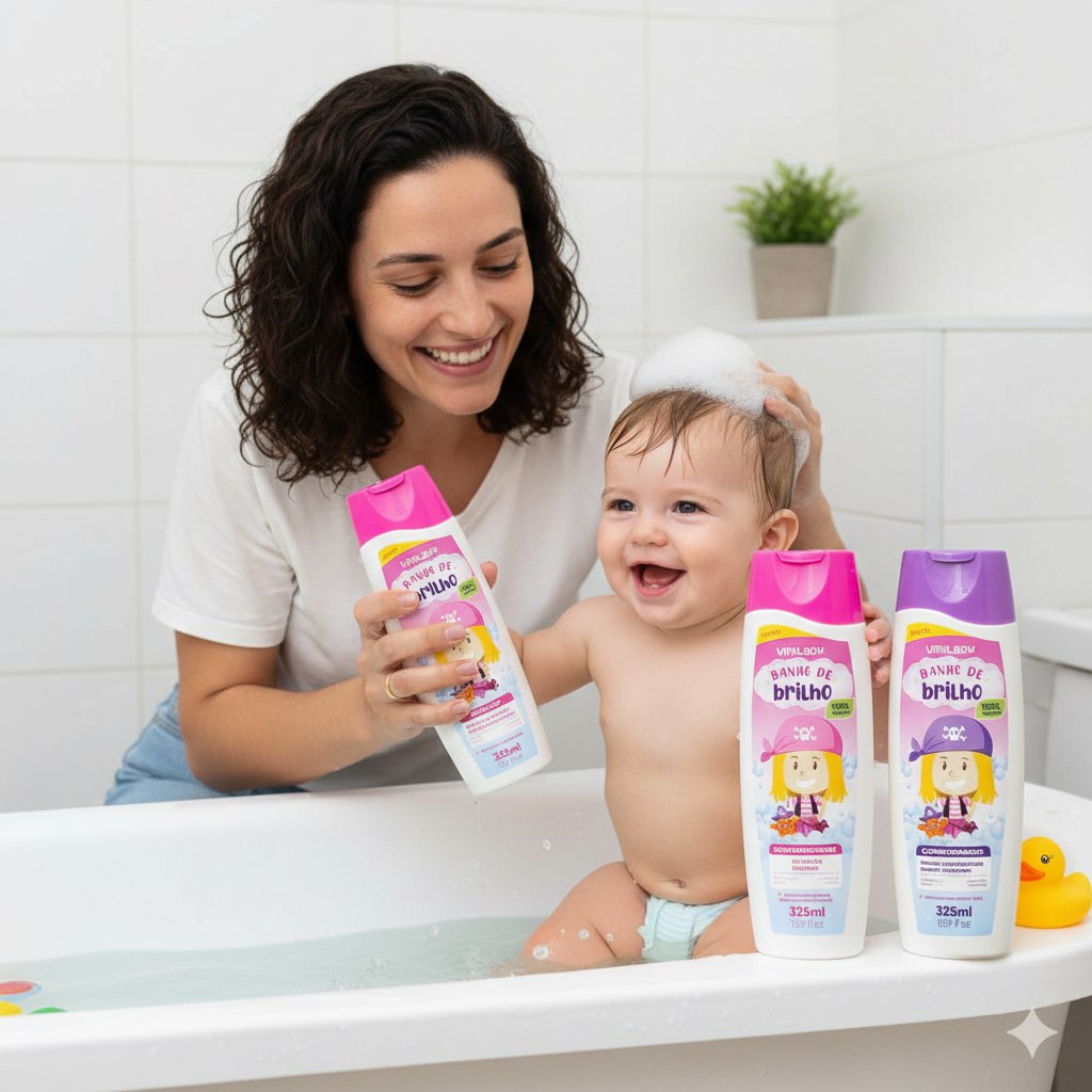 SET DE SHAMPOO Y ACONDICIONADOR PARA BEBÉ BAÑO DE BRILLO VINILADY 325ML X 2PCS