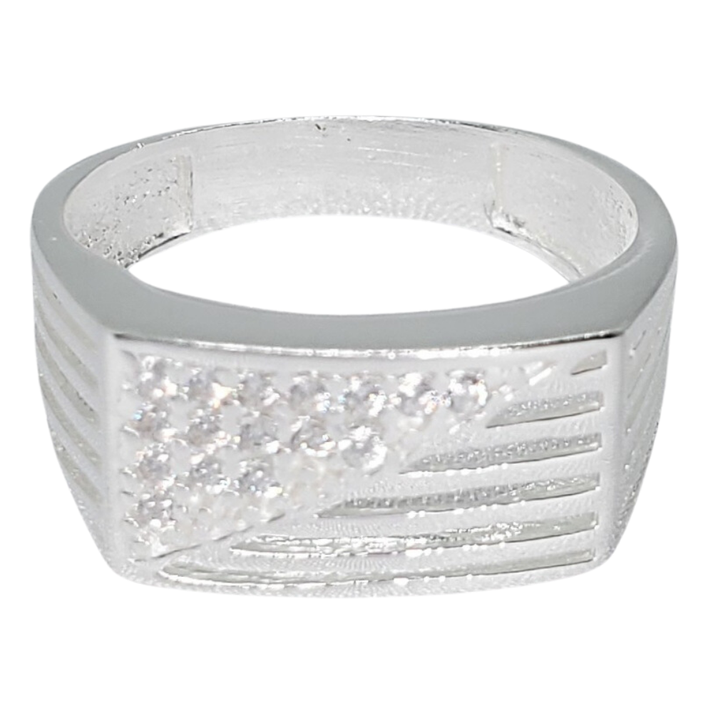PANI1968 ANILLO CABALLERO DE SELLO CON ESTAMPADO, PLATA 925