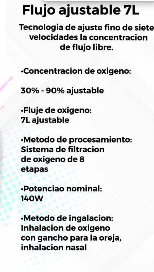 OXIGENO AJUSTABLE DE 7 LITROS