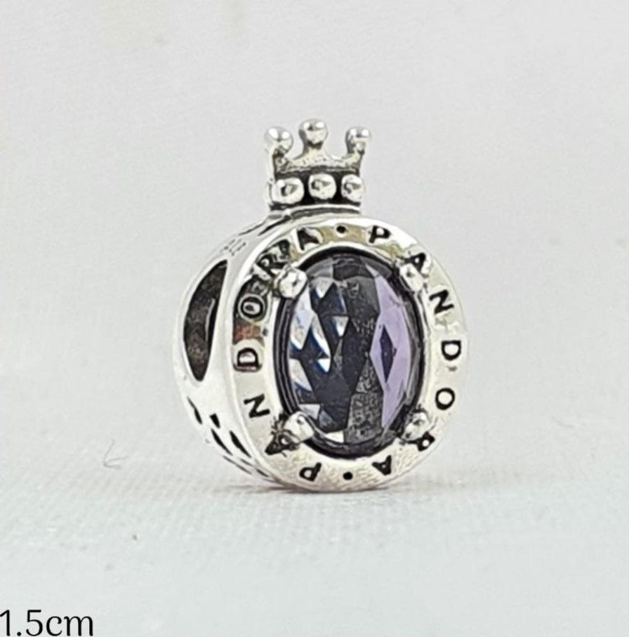PCHARM2414#5  PANDORA CON CORONA Y CIRCON MORADO