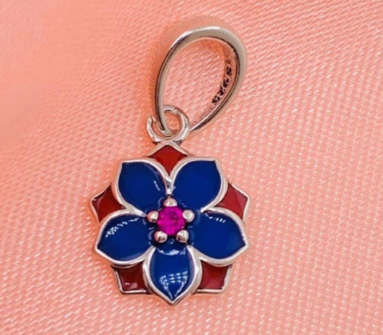 PCHARM2421 COLGANTE DE FLOR DE DOS COLORES