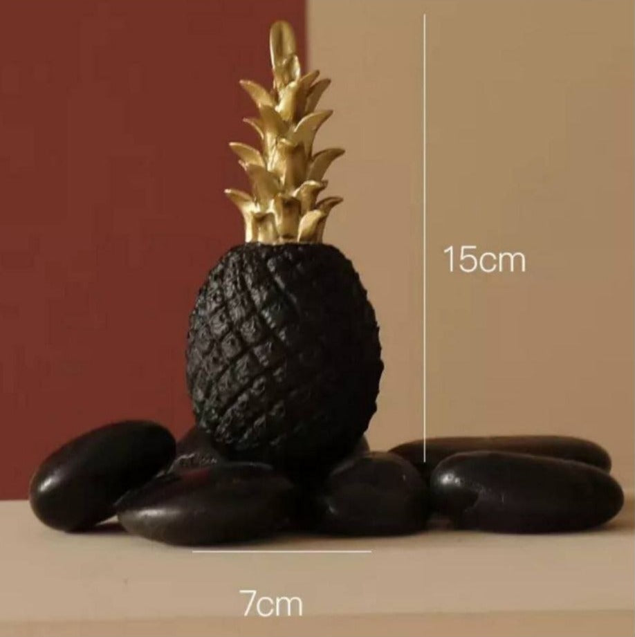 DECORACION ADORNO DE PIÑA PARA EL HOGAR COLOR NEGRO 15X7CM