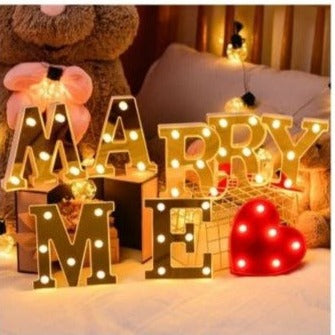LETRAS CON LUZ LED FONDO AMARILLO ABECEDARIO A-Z