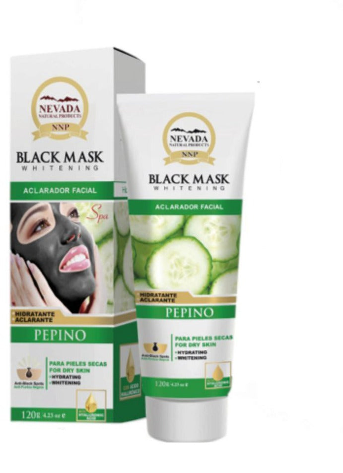MASCARILLA FACIAL DE CARBON PURIFICANTE CON EXTRACTO DE PEPINO Y COLAGENO NEVADA 120G